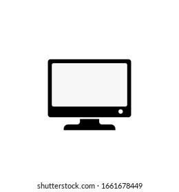 Vector computer monitor icon design. Flat PC screen symbol