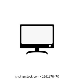Vector computer monitor icon design. Flat PC screen symbol