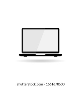 Vector computer monitor icon design. Flat PC screen symbol