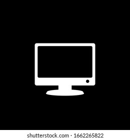 Vector computer monitor icon design. Flat PC screen symbol.