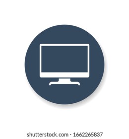 Vector computer monitor icon design. Flat PC screen symbol.