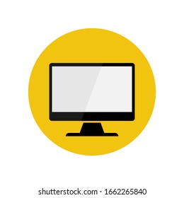 Vector computer monitor icon design. Flat PC screen symbol.