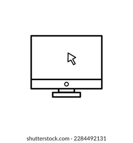 vector Computer monitor icon. Flat PC symbol.