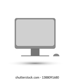 Vector computer monitor icon. Screen  symbol. For design, web site design, logo, app, UI.
