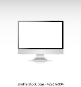 Vector computer monitor isolated on white.