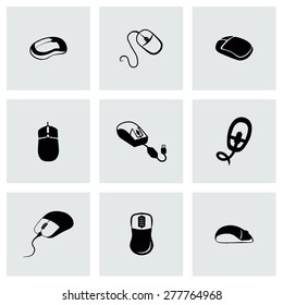 Vector Computer mouse icon set on grey background