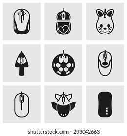 Vector Computer mouse icon set on grey background