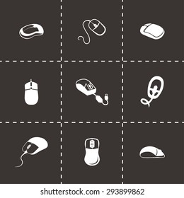 Vector Computer mouse icon set on black background