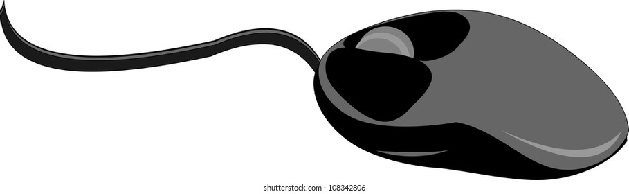 Vector computer mouse on white background