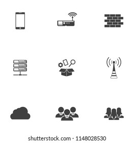 Vector Computer Network Icons - Networking Technology Illustrations - Communication Icons