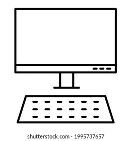 Vector Computer Outline Icon Design
