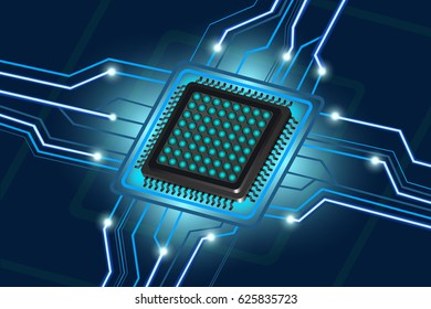 vector computer processor, electronic technology background ,microchip