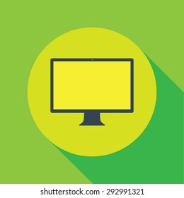 Vector Computer Screen Display Illustration, Flat design style