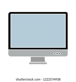 Vector Computer Screen Illustration Isolated.  Monitor Sign  Equipment Icon - Multimedia Symbol