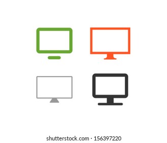 Vector Computer Screen Monitor Display Icon Symbol Set