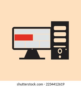 vector computer set diagram icons. vector computer graphic, in a simple elegant flat illustration style. good for education, computers, technology, etc.