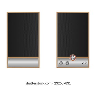 Vector computer speakers isolated on white background