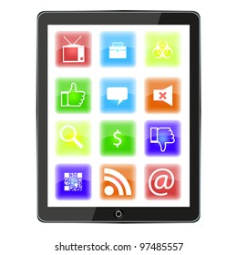 Vector computer tablet isolated on white