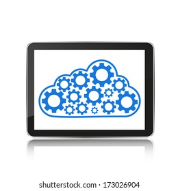 Vector computer tablet on white background. Eps10