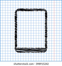 Vector computer tablet with pen effect on paper