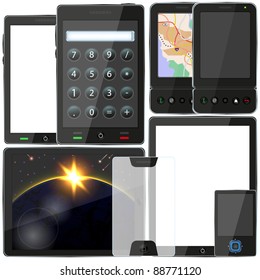  Vector computer tablet and smartphone set. Best choice
