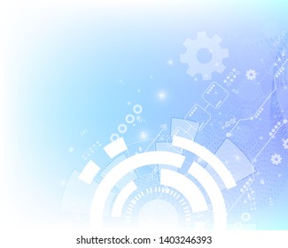 vector computer technology concept. abstract technology blue background.