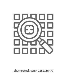 Vector computer virus search, security system line icon. Symbol and sign illustration design. Isolated on white background