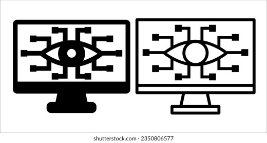 VECTOR COMPUTER VISION ICON IN STROKE AND FILL VERSION