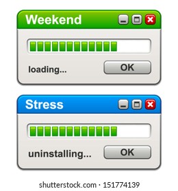 vector computer windows weekend loading stress uninstalling