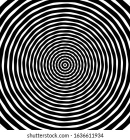 Vector - Concentric abstract geometric pattern.Black and white background.