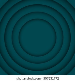 Vector Concentric Circle Turquoise Elements Background. Vector illustration. Background with 6 Turquoise Circles from Shadow. Wed Design.