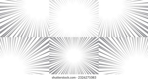 Vector Concentric Lines and Flash Background Material Set