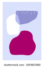 Concepto vectorial con formas y puntos geométricos abstractos. Ilustración plana con elementos minimalistas dibujados a mano para afiches de invierno y tarjetas de felicitación sobre fondo azul. Diseño vertical