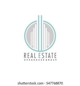 Vector concept for accounting or real estate company. Logo design with commercial building and chart bars. Business concept.