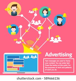 Vector Concept Advertising Social Network Communication traffic