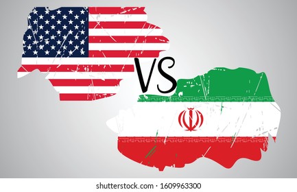 vector concept of American and Iran conflict background