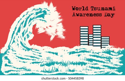 vector of concept art of World Tsunami Awareness Day
