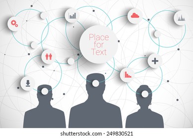 Vector concept of brainstorm with  icons. Eps10 vector for your design