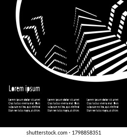 Vector concept of the building logo. Urban environment with a  buildings . Architectural solution.  Isolated on the background and easy to use for logo, brand, symbol.
