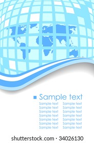 Vector concept - business card with globe; clip-art
