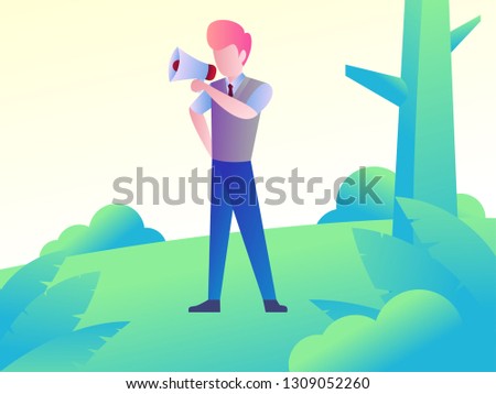 Vector concept business illustration with hiring people propositions. People doing business activities