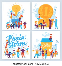 Vector concept business illustration. People do business, make decisions, communicate, make solutions and agreements. Great design for presentation, web, internet, advertisement. Landing page template