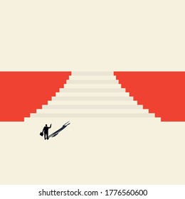 Vector concept of business opportunity, path choice or obstacle. Ideas for Businessmen. Strategy of action and future career success.minimalist design, Vector