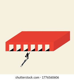 Vector concept of business opportunity, path choice or obstacle. Ideas for Businessmen. Strategy of action and future career success.minimalist design, Vector