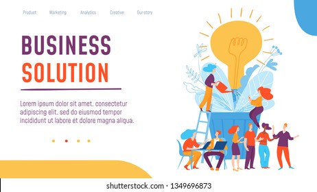 Vector concept business solution illustration. Great design for presentation, web, internet, advertisment. Time management and making ideas process. Landing page template.