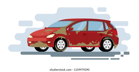 Vektorkonzept für den Autowaschangebot. Illustration zum Autowaschen.