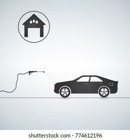 Vector concept for car washing service. Car wash service illustration.