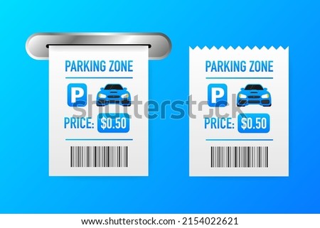 Vector concept. Card with parking zone bill for concept design. Vector icon