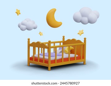 Vector concept of children bedroom in cartoon style