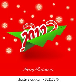 vector Concept of the Christmas tree and origami airplane. Best choice